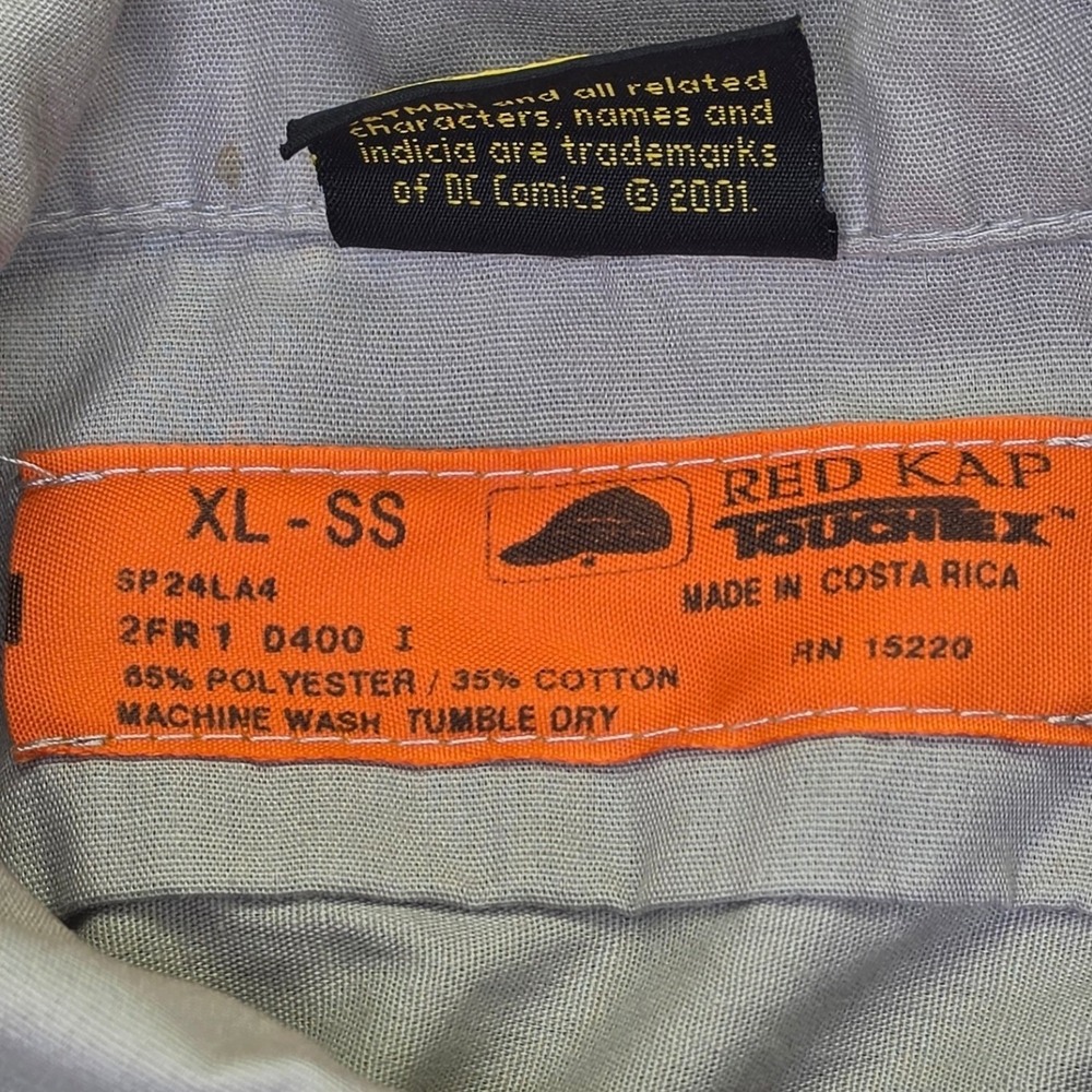 Red Kap Warner Bros Batman Mens Tan Short Sleeve Button Up Work Shirt Graphic L - Picture 14 of 16